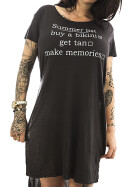Stitch & Soul Frauen Long Shirt Kleid 1381 grey XS