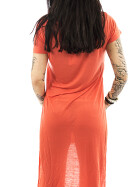 Stitch & Soul Frauen Long Shirt Kleid 1381 orange