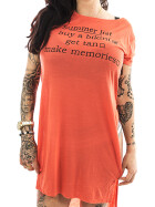 Stitch & Soul Frauen Long Shirt Kleid 1381 orange S
