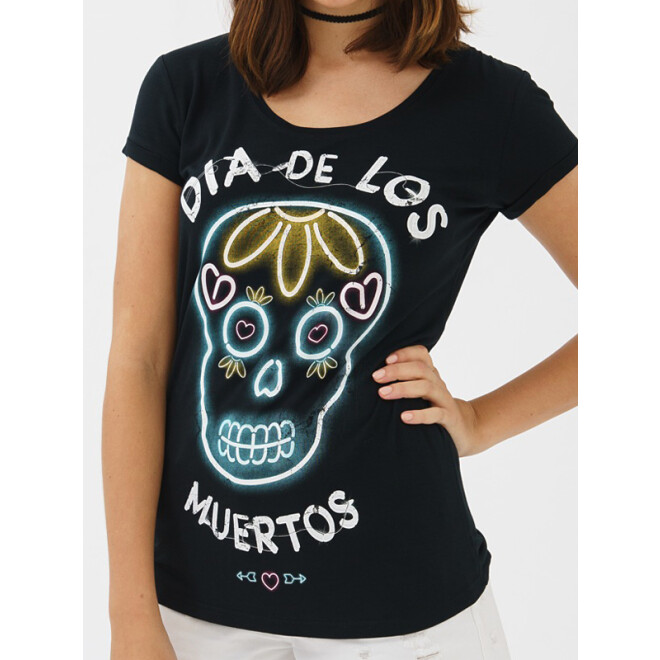 Trueprodigy Shirt Neon Skull schwarz 1