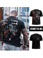 Vendetta Inc. Wolf Shirt schwarz VD-1104 S