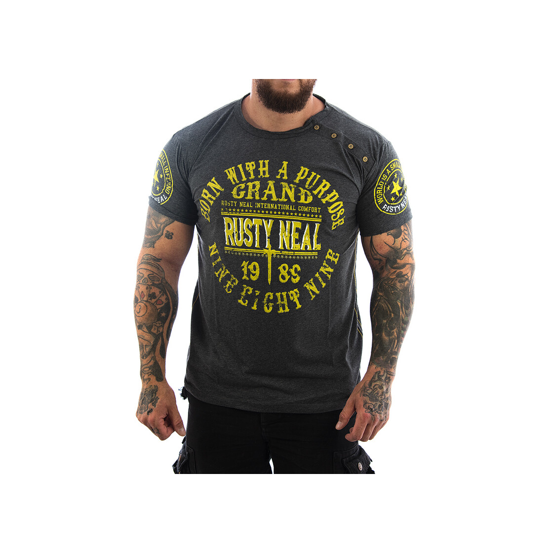 Neal Rusty Men 15216 anthracite T-Shirt Purpose
