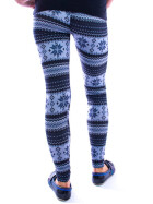 Damen Leggings Hose LEG EN-233 blau-grau