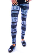 Damen Leggings Hose LEG EN-233 blau-grau S-M