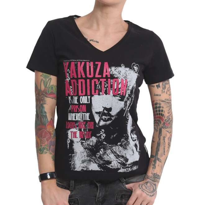 Yakuza Shirt Addiction V-Neck schwarz 16123 11