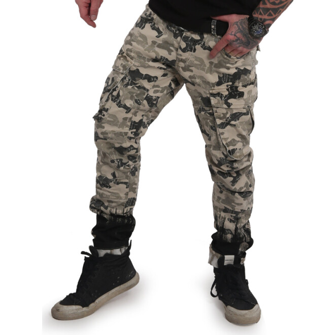 Yakuza Splatter Cargo Pants camouflage sand 1