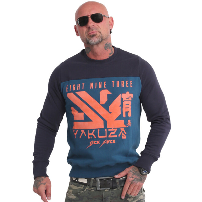 Yakuza Sweatshirt Nippon Two Face blau 17014 1