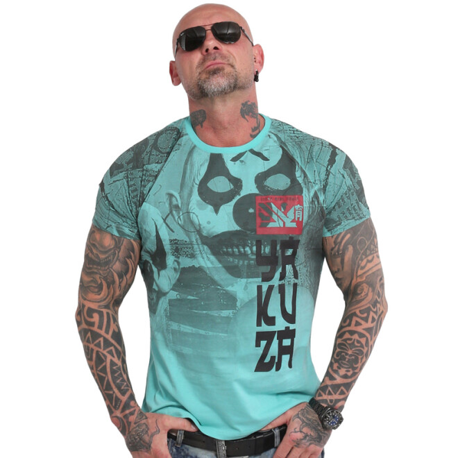 Yakuza Shirt Psycho Clown Allover turquoise 1