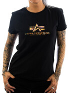 Alpha Industries Frauen Shirt Basic schwarz, gold 11