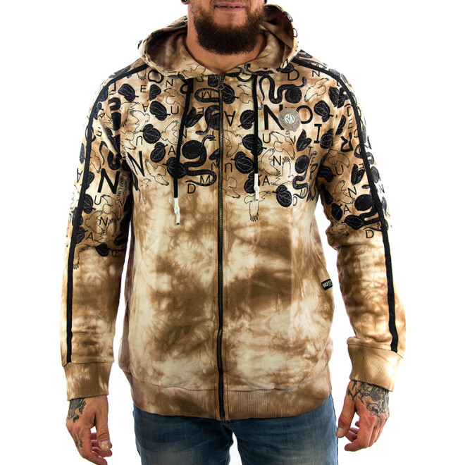Rusty Neal Sweatjacke Oil Washed Tie Dye All Over Print Camel 19120 1