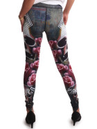 Yakuza Leggings Roses High waist colorful 19153 XS