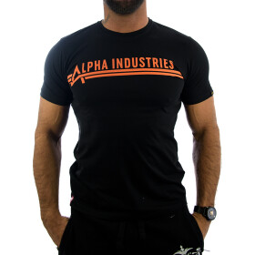 Alpha Industries Herren T-Shirt schwarz/orange 126505 1