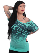 Yakuza Lettering Allover Wide Shirt turquoise 1