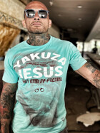 Yakuza Herren T-Shirt Jesus turquoise 19029 1