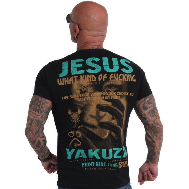 Yakuza Herren T-Shirt Jesus schwarz 19029 1