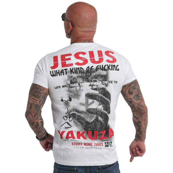 Yakuza Herren T-Shirt Jesus weiß 19029 11