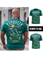 Vendetta Inc. Shirt Skull Snake teal green 1183 L
