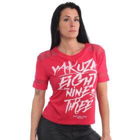 Yakuza Frauen Shirt Ent Panelling Box Fit rot 11