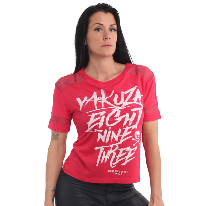 Yakuza Frauen Shirt Ent Panelling Box Fit rot 1