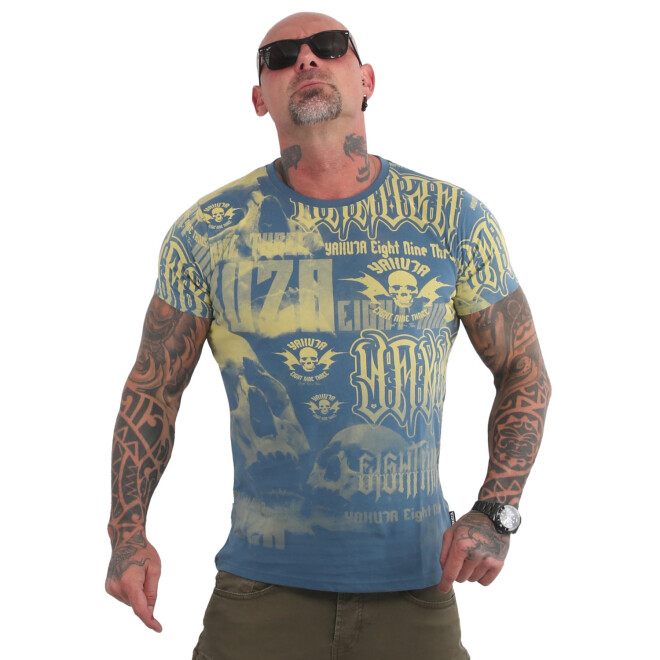 Yakuza Shirt Metal System Allover mallard blue 20039 1