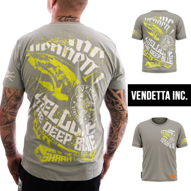 Vendetta Inc. Shirt Shark hellgrau VD-1209 1