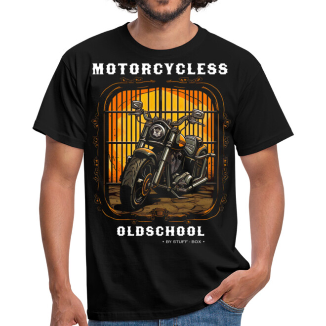 Stuff-Box Motorrad Herren Shirts Schwarz 3XL