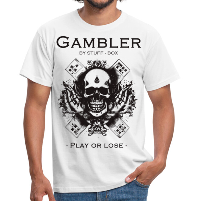 Stuff-Box Skull Gambler Shirt weiß Männer 1