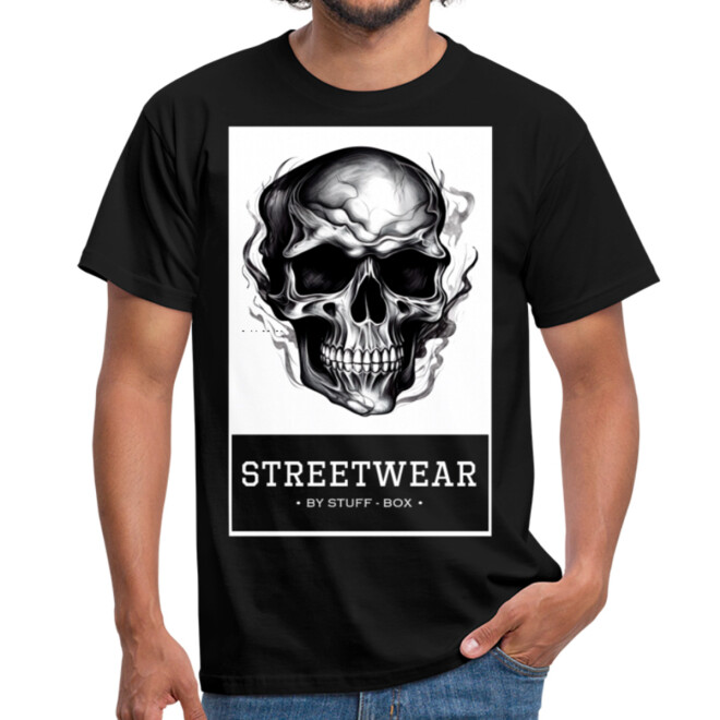 Stuff-Box Streetwear Skull Shirt schwarz Männer 1