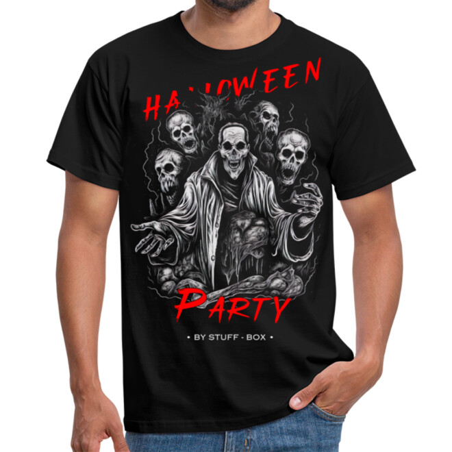 Stuff-Box Halloween Party Skull Shirt schwarz Männer 1