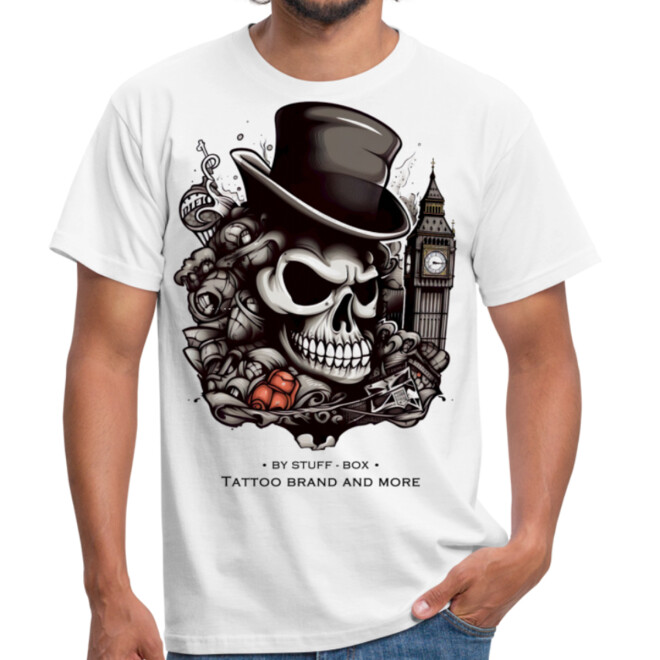 Stuff-Box London Skull Shirt weiß Männer 11