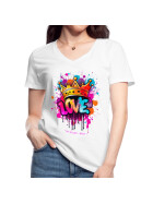 Stuff-Box Love Frauen V-Neck Shirt weiß 2