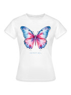 Stuff-Box Butterfly Frauen Rundhals Shirt weiß 2