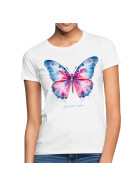 Stuff-Box Butterfly Frauen Rundhals Shirt weiß 3