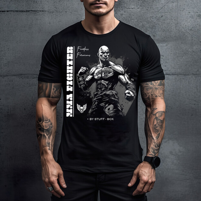 Stuff-Box MMA Fighter Shirt schwarz Männer 11