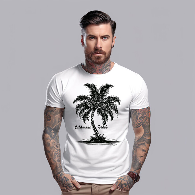 Stuff-Box California Beach Shirt weiß Männer 1