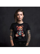 Stuff-Box Buddy Bear Frauen Rundhals Shirt schwarz 1