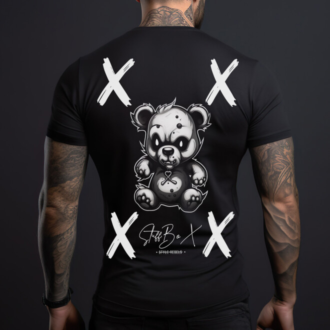 Stuff-Box Bear Fight Shirt schwarz Männer 11