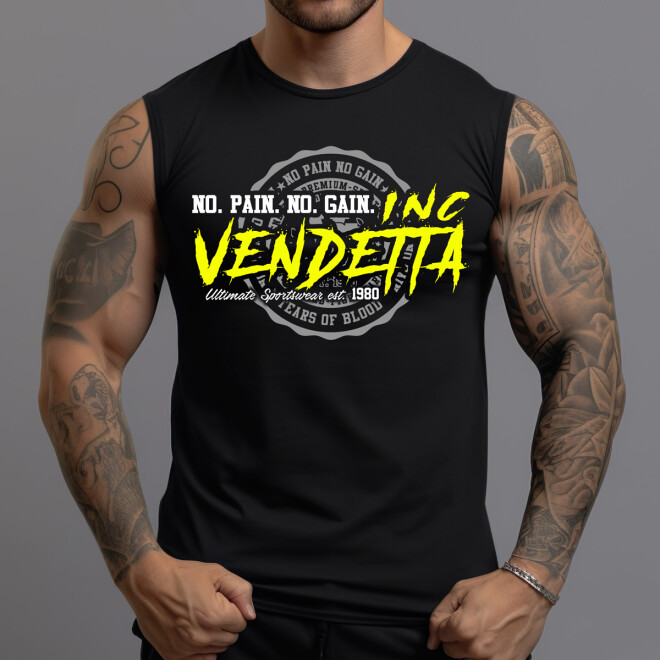 Vendetta Inc. Tank Top Shirt No Pain  schwarz 1