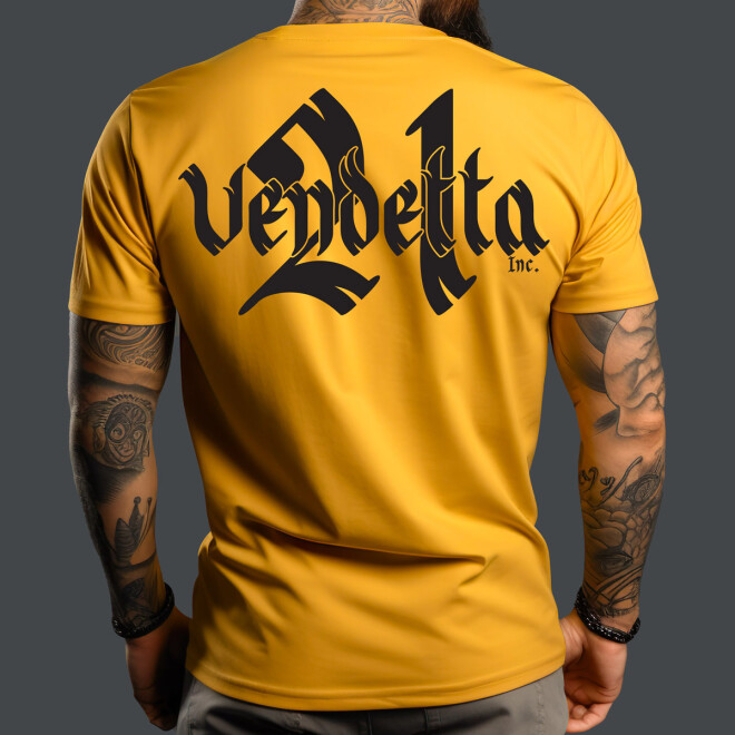 Vendetta Inc. Shirt Pray Skull gelb VD-1288 1