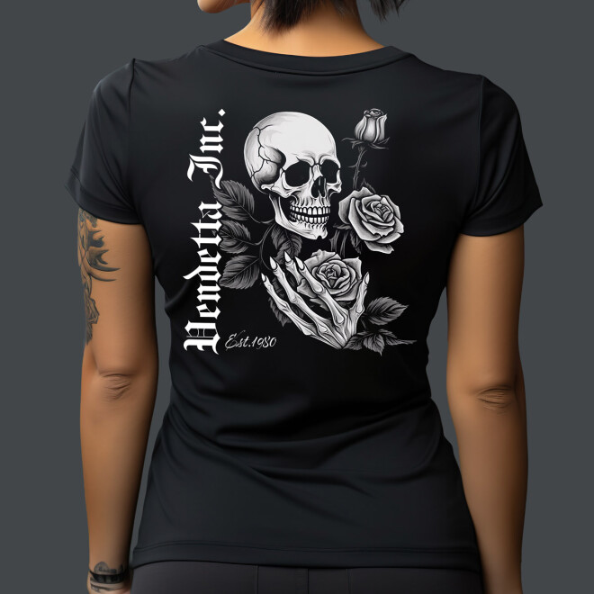 Vendetta Inc. Damen Shirt Skull Rose Dyed schwarz 00024 11