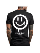 Stuff-Box Männer Shirt Smiley 2,0 schwarz 1021 3