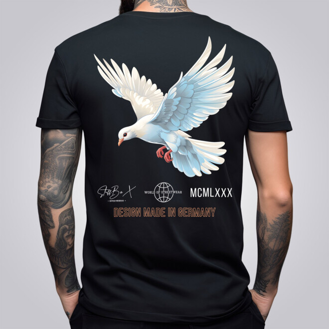 Stuff-Box Männer Shirt schwarz Flying Dove 1022 11
