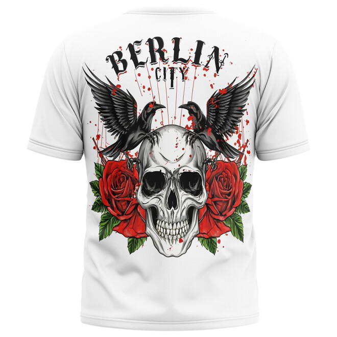 Berlin Shirt - City Skull Raven weiß 1022 1