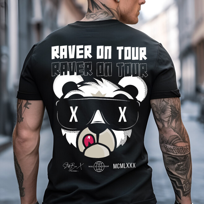 Stuff-Box Herren Shirt Raver on Tour schwarz 1051 1