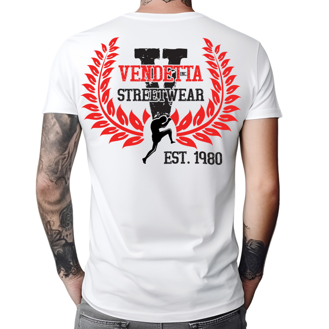 Vendetta Inc. men\'s round neck - Two 1318 Blood New white shirt