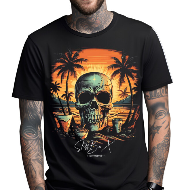 Stuff-Box T-Shirt Skull Holiday schwarz 1058 1