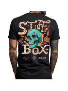 Stuff-Box Herren T-Shirt Skull Slurp schwarz 1060 1