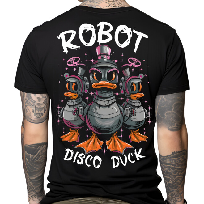 Stuff-Box Shirt Disco Duck schwarz STB-10801