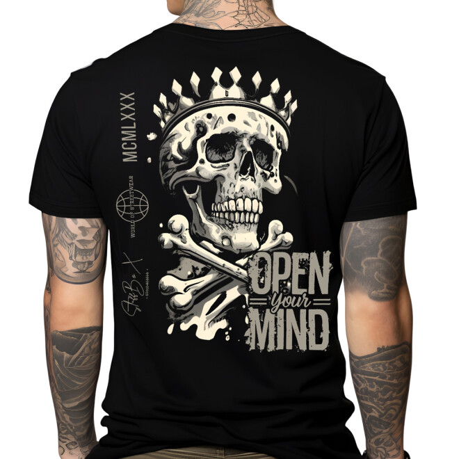 Stuff-Box Shirt Open your Mind schwarz STB-1081 11