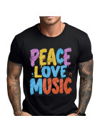 Stuff-Box Shirt schwarz Peace Love Music F-0006 11